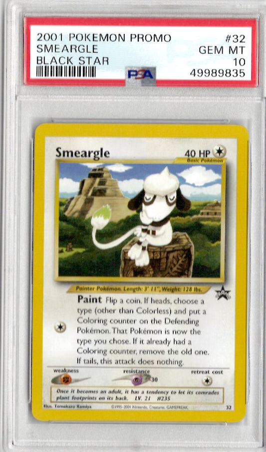 2001 Pokemon Promo Black Star 32 Smeargle Promo-Pokemon League - PSA 10