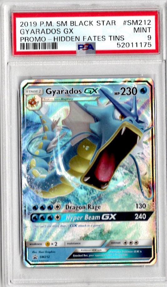 2019 Pokemon Sm Black Star Promo Sm212 Gyarados Gx Promo-Hidden Fates Tins - PSA 9
