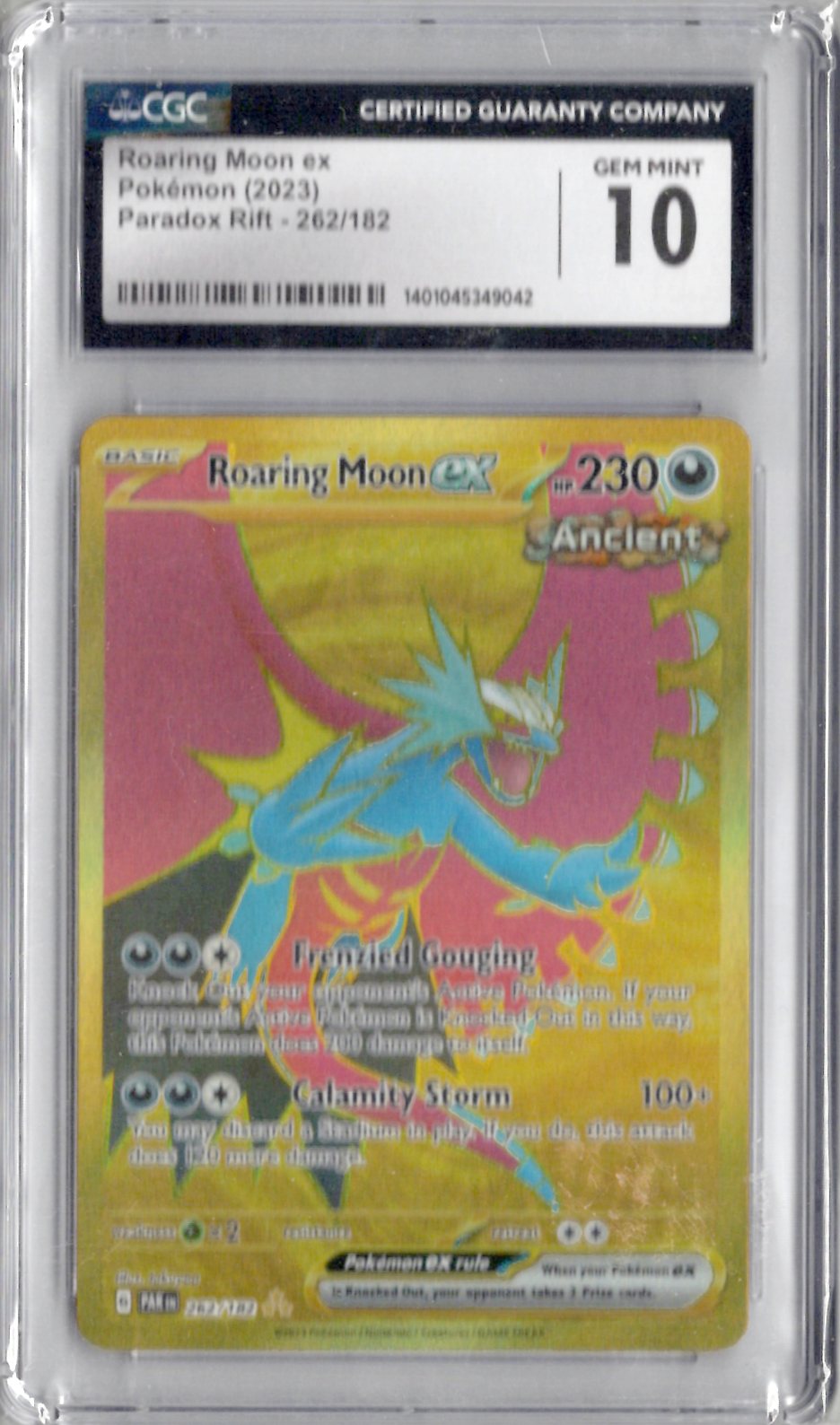 2023 Pokemon Paradox Rift 262 Roaring Moon ex - CGC Gem Mint 10