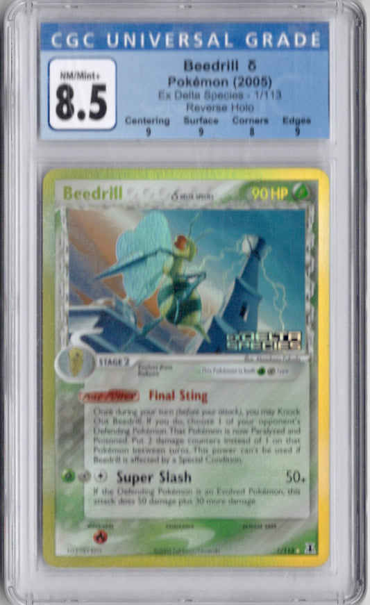 2005 Pokemon Ex Delta Species 1 Beedrill - CGC 8.5