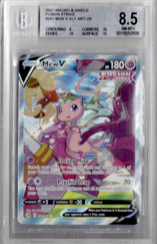 2021 Pokemon Sword & Shield Fusion Strike 251 Mew V - BGS 8.5