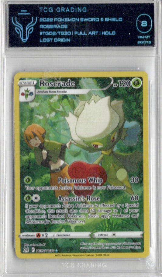 2022 Pokemon Sword & Shield Lost Origin TG02 Roserade - TCG 8
