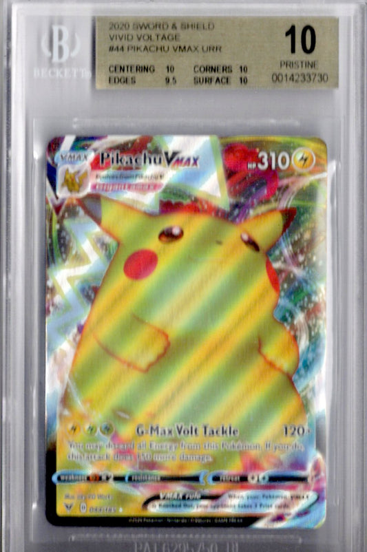 2020 Pokemon SWSH Vivid Voltage 44 Pikachu Vmax - BGS Pristine 10