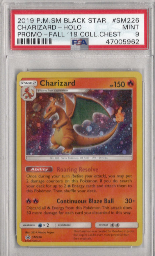 2019 Pokemon Sm Black Star Promo Sm226 Charizard-Holo Promo-Fall '19 Coll.Chest - PSA 9