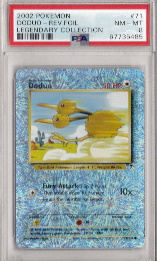 2002 Pokemon Legendary Collection 71 Doduo-Rev.Foil Legendary Collection - PSA 8
