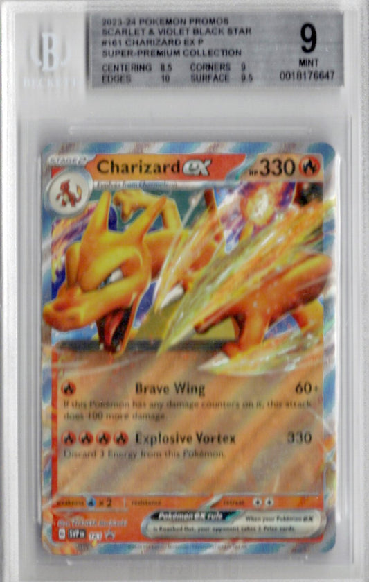 2024 Pokemon Scarlet & Violet Black Star Promo 161 Charizard ex - BGS 9