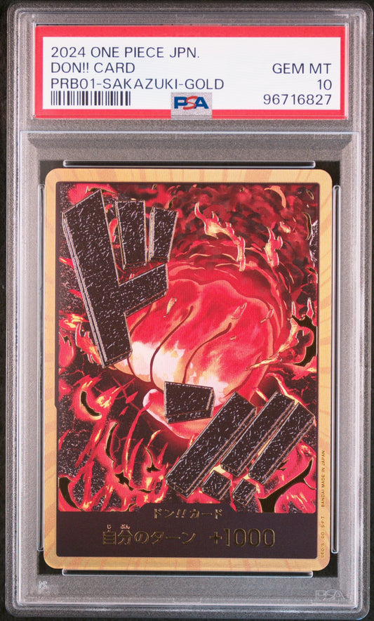 2024 One Piece Japanese Prb01-Premium Booster -One Piece Card The Best- Don!! Card Sakazuki-Gold - PSA 10