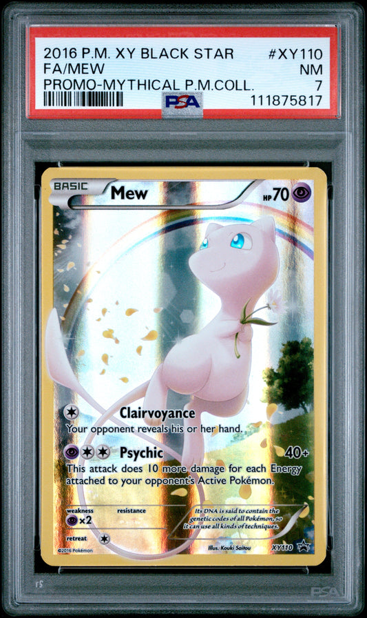 2016 Pokemon Xy Black Star Promo Xy110 Mew-Mythical P.M.Coll. - PSA 7