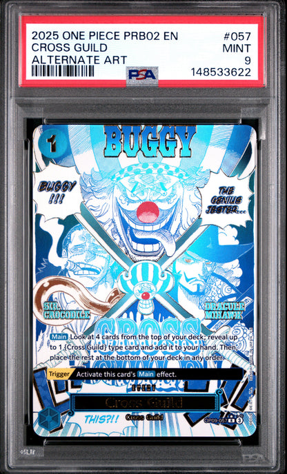 2025 One Piece Prb02-Premium Booster -One Piece Card The Best- Vol.2 057 Cross Guild Alternate Art - PSA 9