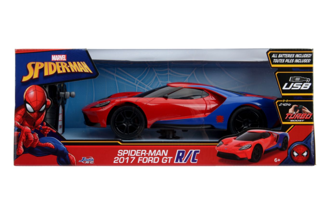 Marvel Comics - 2017 Ford GT (Spider-Man) 1:16 Scale Remote Control Car