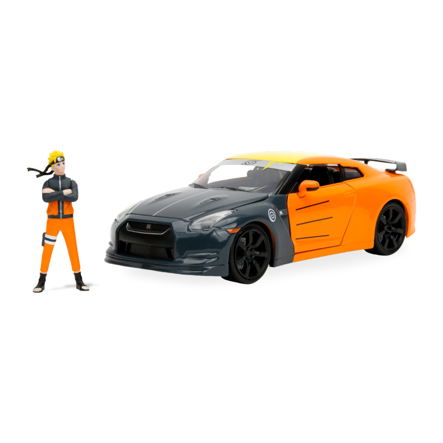 Naruto - Nissan GT-R R35 (2009) 1:24 Scale with Naruto Figure Hollywood Rides Diecast Vehicle