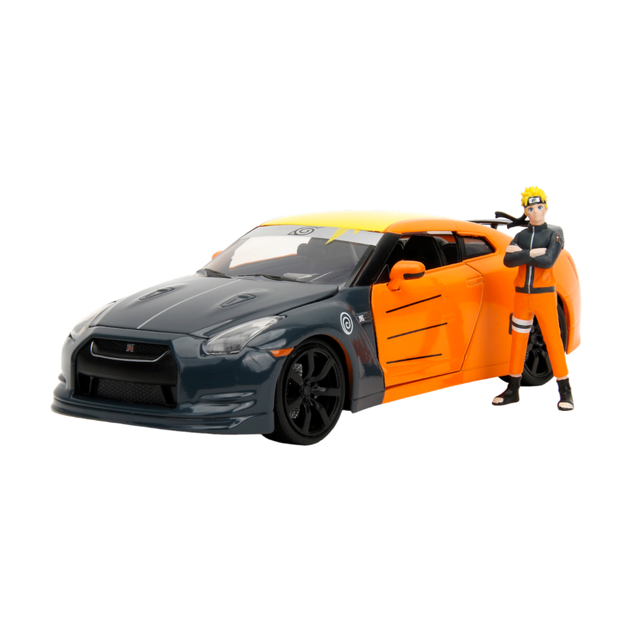 Naruto - Nissan GT-R R35 (2009) 1:24 Scale with Naruto Figure Hollywood Rides Diecast Vehicle