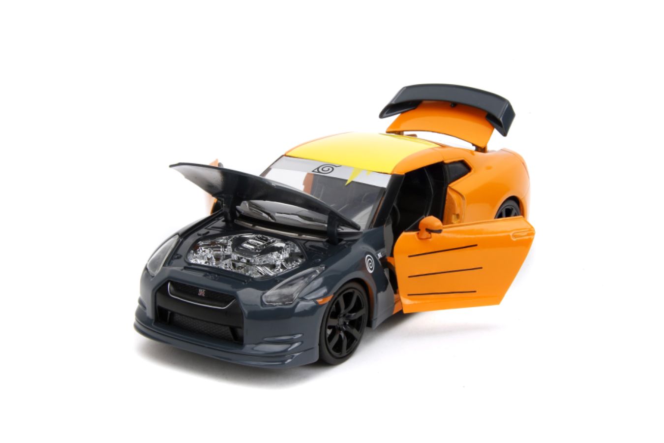 Naruto - Nissan GT-R R35 (2009) 1:24 Scale with Naruto Figure Hollywood Rides Diecast Vehicle