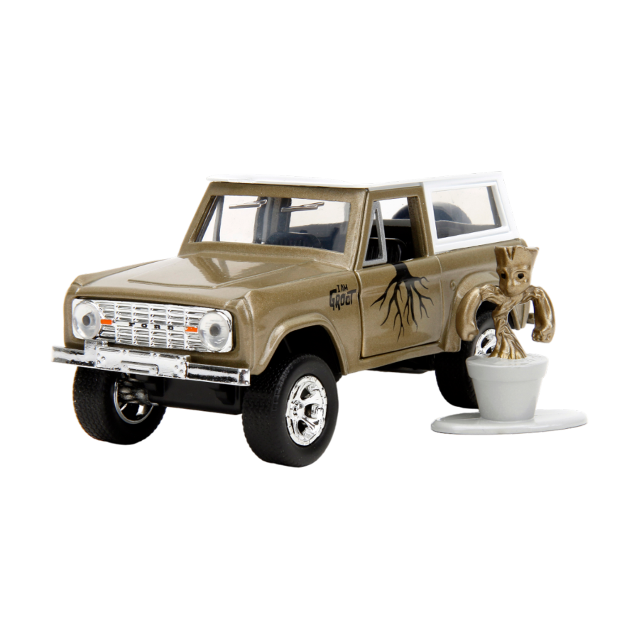 Marvel Comics - 1973 Ford Bronco Hard Top 1:32 Scale Hollywood Ride with Groot Set