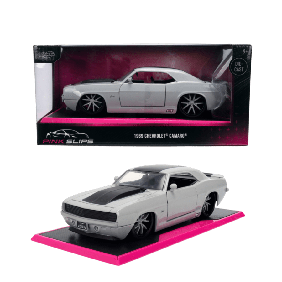 Pink Slips - 1:24 1969 Camaro (White) Diecast Vehicle