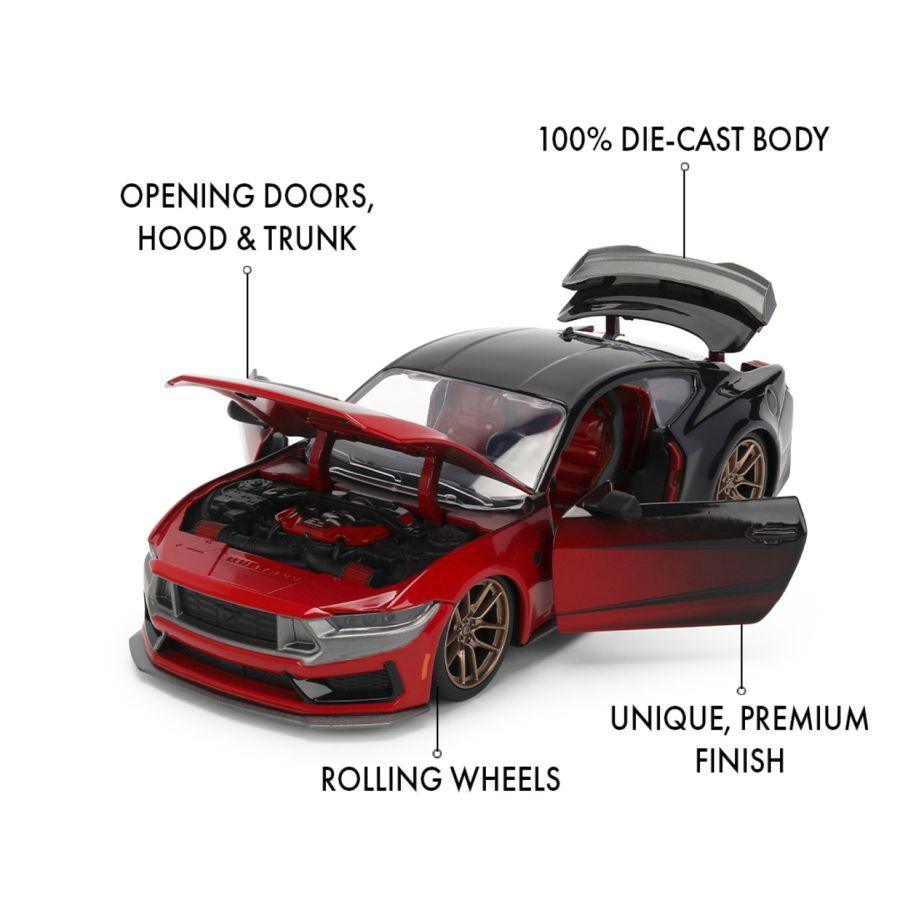 Pink Slips - 1:24 2024 Ford Mustang Dark Horse (Red & Black) Edition Diecast Vehicle