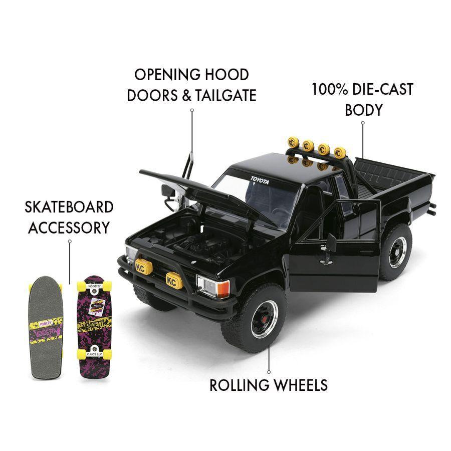 Back to the Future - 1:24 1985 Toyota SR5 Pickup Truck with Marty's Skateboard Diecast Vehicle