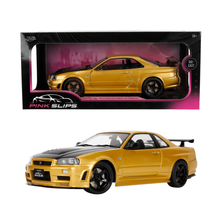 Pink Slips - 1:18 Nissan Gtr R34 Ztune Gold Diecast Vehicle