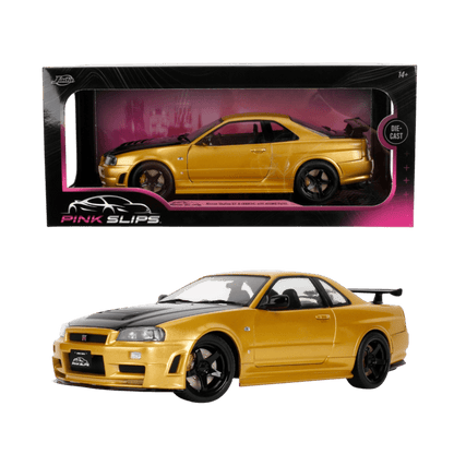 Pink Slips - 1:18 Nissan Gtr R34 Ztune Gold Diecast Vehicle