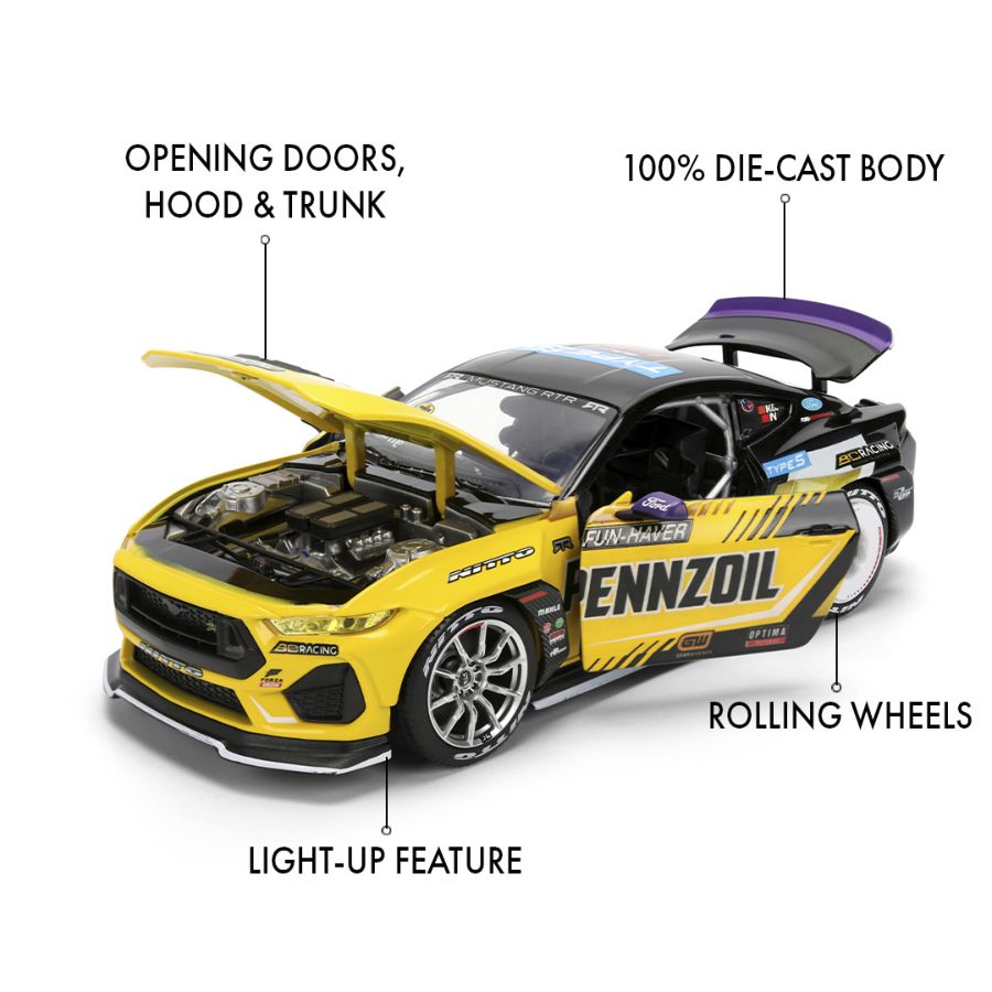 Big Time Muscle - 2025 Ford Mustang (Chelsea Denofa) RTR Racing 1:24 Scale Diecast Vehicle