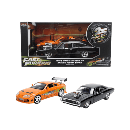 Fast & Furious - 1:24 Dom's 1970 Charger R/T & Brian's 1995 Toyota Supra 2-Pack