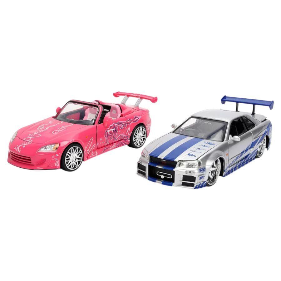 Fast & Furious - 1:24 Brian's Nissan Skyline GT-R R34 & Suki's 2001 Honda S2000 2-Pack