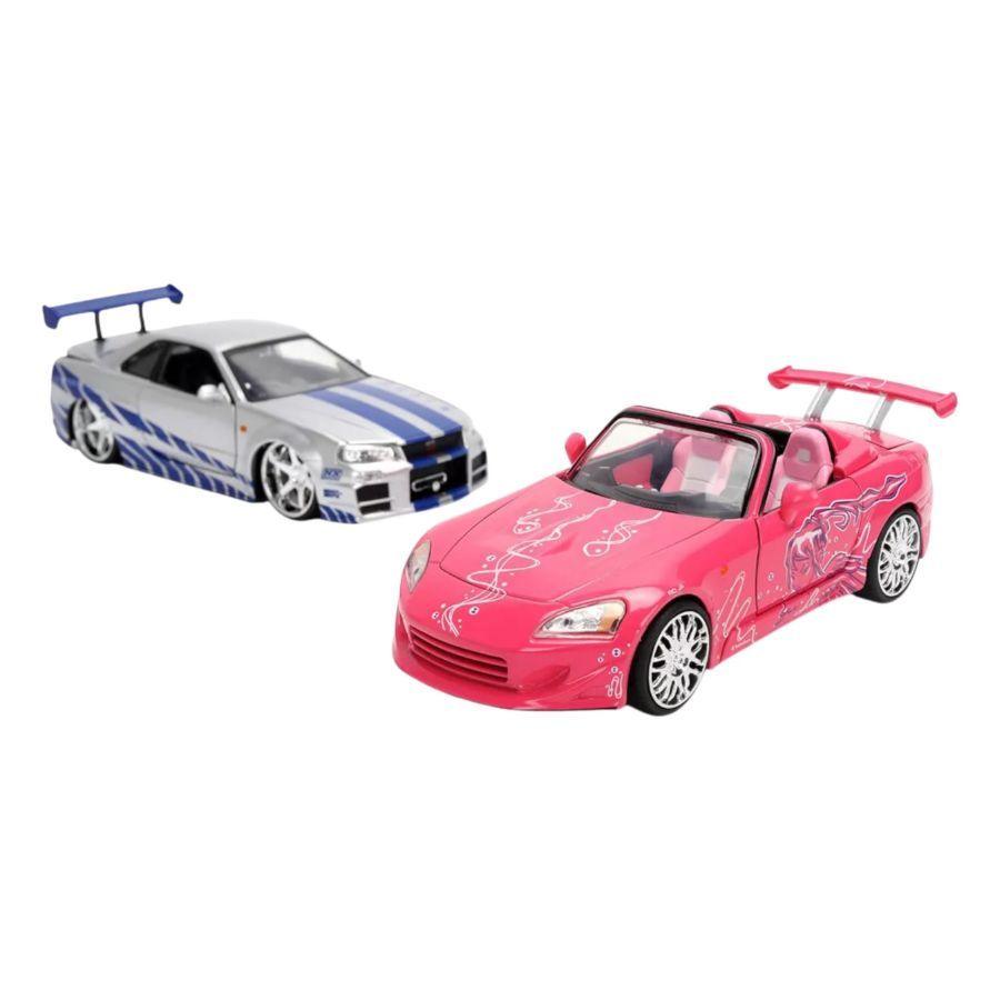 Fast & Furious - 1:24 Brian's Nissan Skyline GT-R R34 & Suki's 2001 Honda S2000 2-Pack