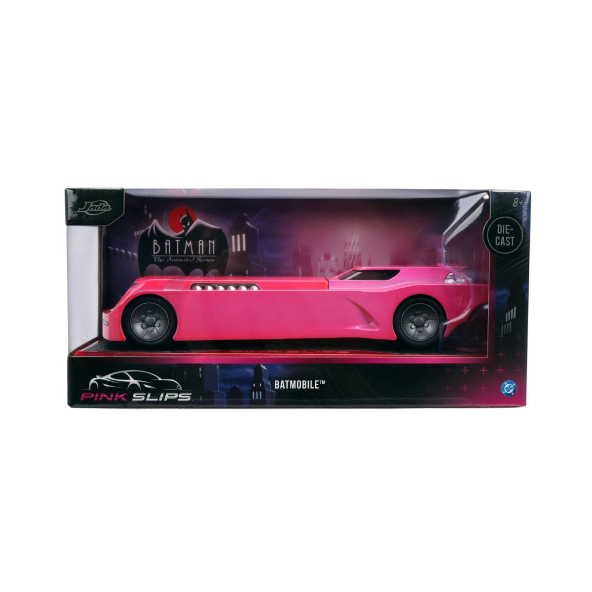 Pink Slips - 1:24 Batman Animated Batmobile (Pink) Diecast Vehicle