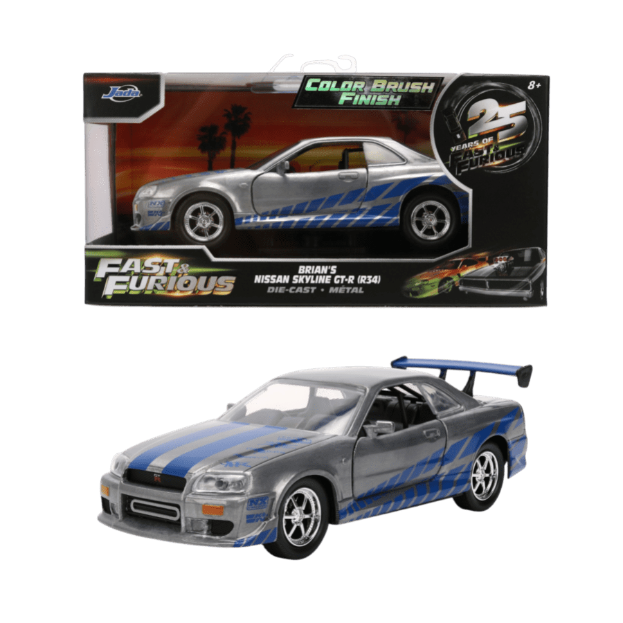 Fast & Furious - 1:32 Nissan Skyline GT-R BNR34 (Colour Brush) Diecast Vehicle