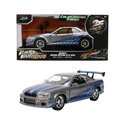 Fast & Furious - 1:32 Nissan Skyline GT-R BNR34 (Colour Brush) Diecast Vehicle