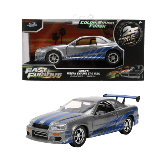 Fast & Furious - 1:32 Nissan Skyline GT-R BNR34 (Colour Brush) Diecast Vehicle