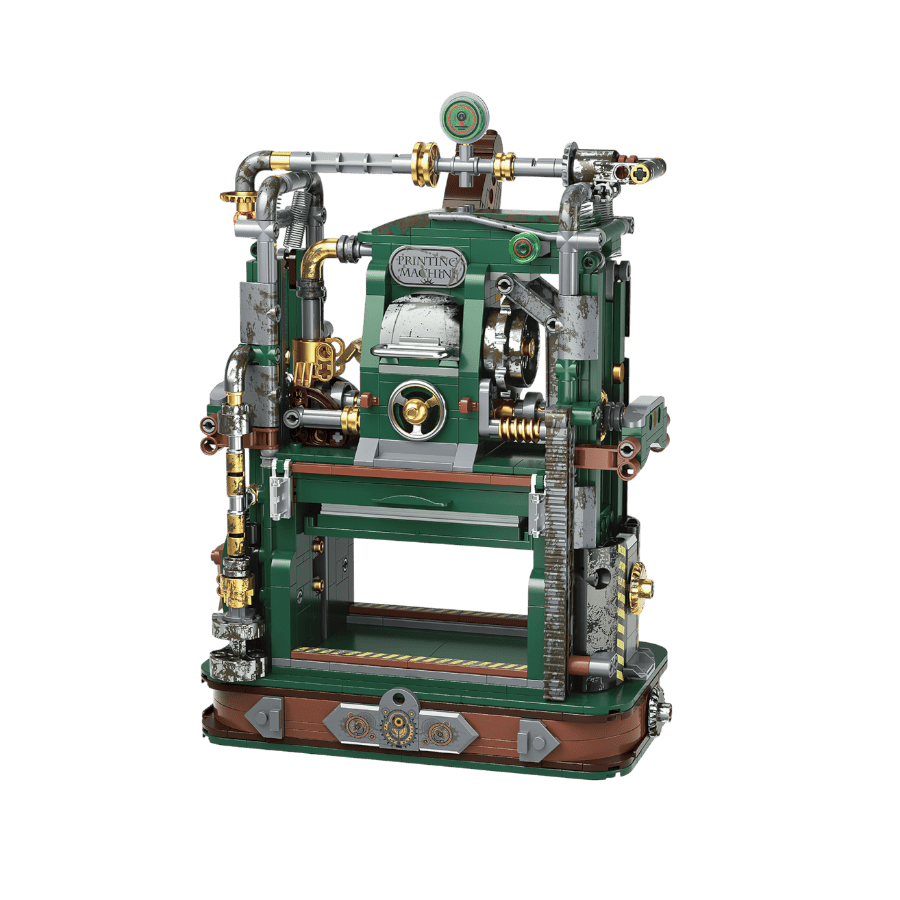 JAKI - Retro Printing Press Plastic Brick Model Kit (839 Piece Set)
