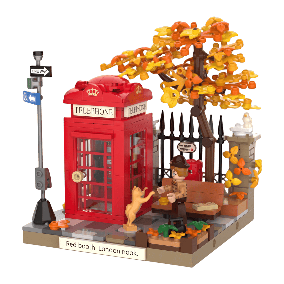 JAKI - Telephone Box Plastic Brick Kit (495 Piece Set)