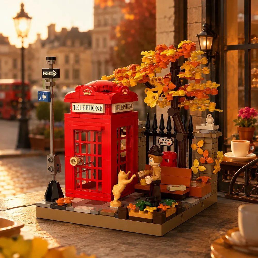 JAKI - Telephone Box Plastic Brick Kit (495 Piece Set)