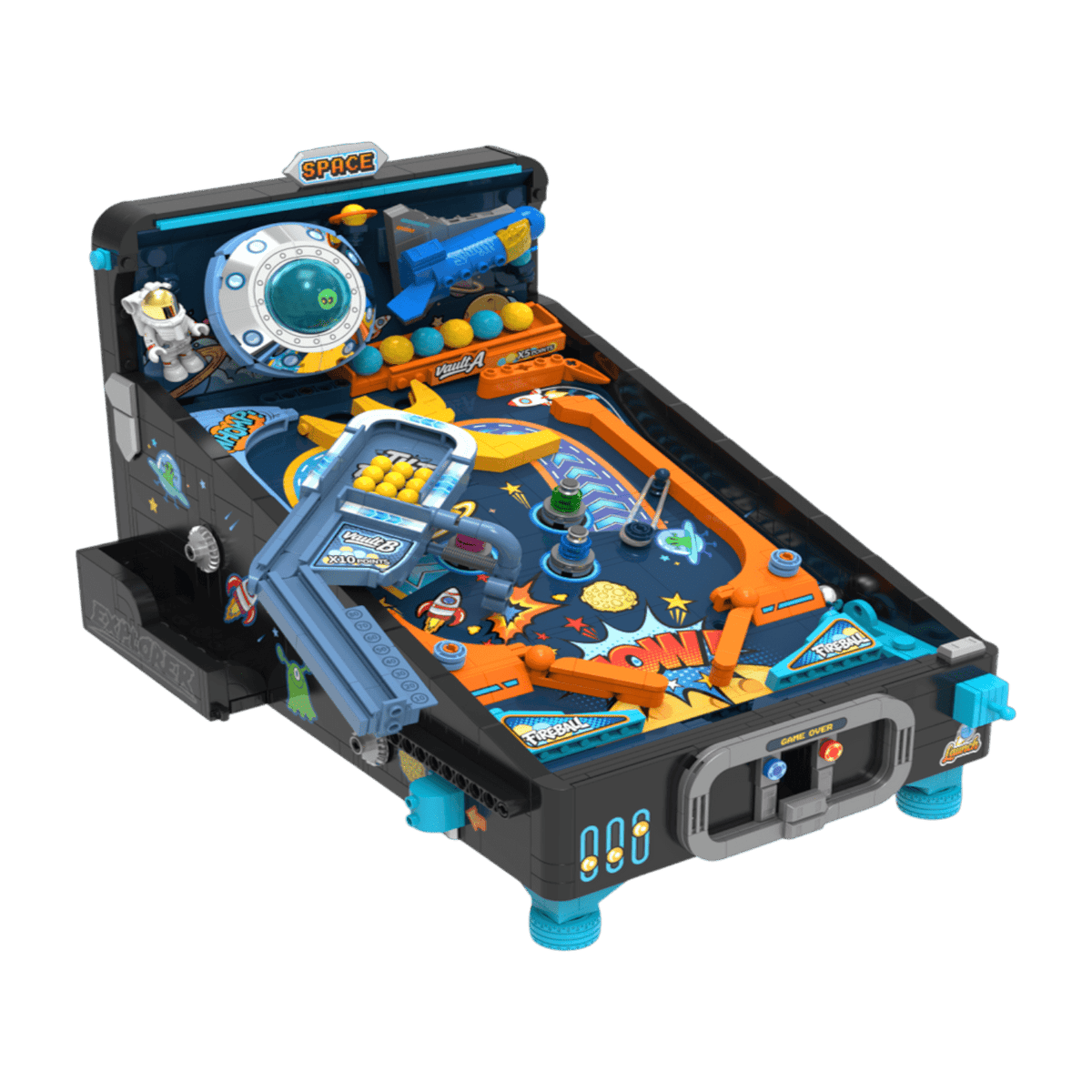 JAKI - Space Roaming Pinball Plastic Brick Kit (1184 Piece Set)