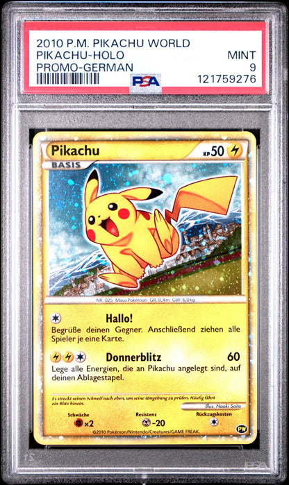2010 Pokemon World Collection Pikachu-Holo Promo-German - PSA 9