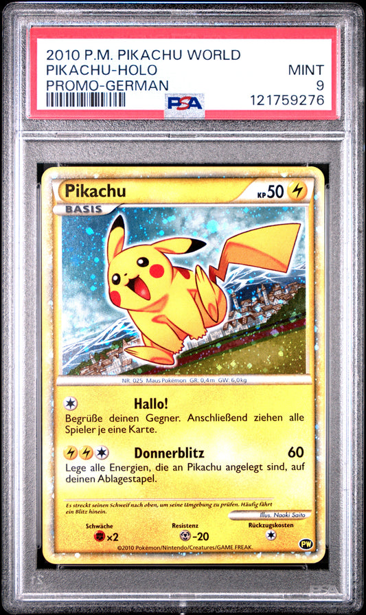 2010 Pokemon World Collection Pikachu-Holo Promo-German - PSA 9