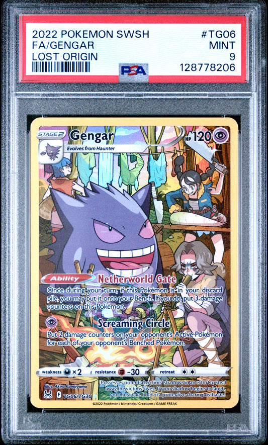 2022 Pokemon Sword & Shield Lost Origin Tg06 Gengar - PSA 9