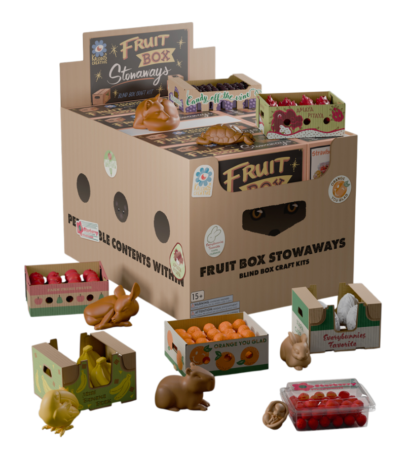 Kaleidos - Fruit Box Stowaways DIY Craft Kit Blind Box (Display of 6)