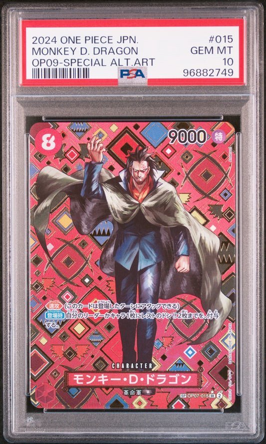2024 One Piece Japanese Op09-Emperors In The New World 015 Monkey D. DragonSpecial Alternate Art - PSA 10