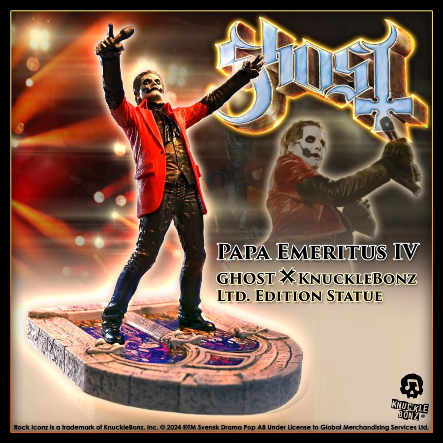 Ghost - Papa Emeritus 4 (Red Jacket) Rock Iconz Statue