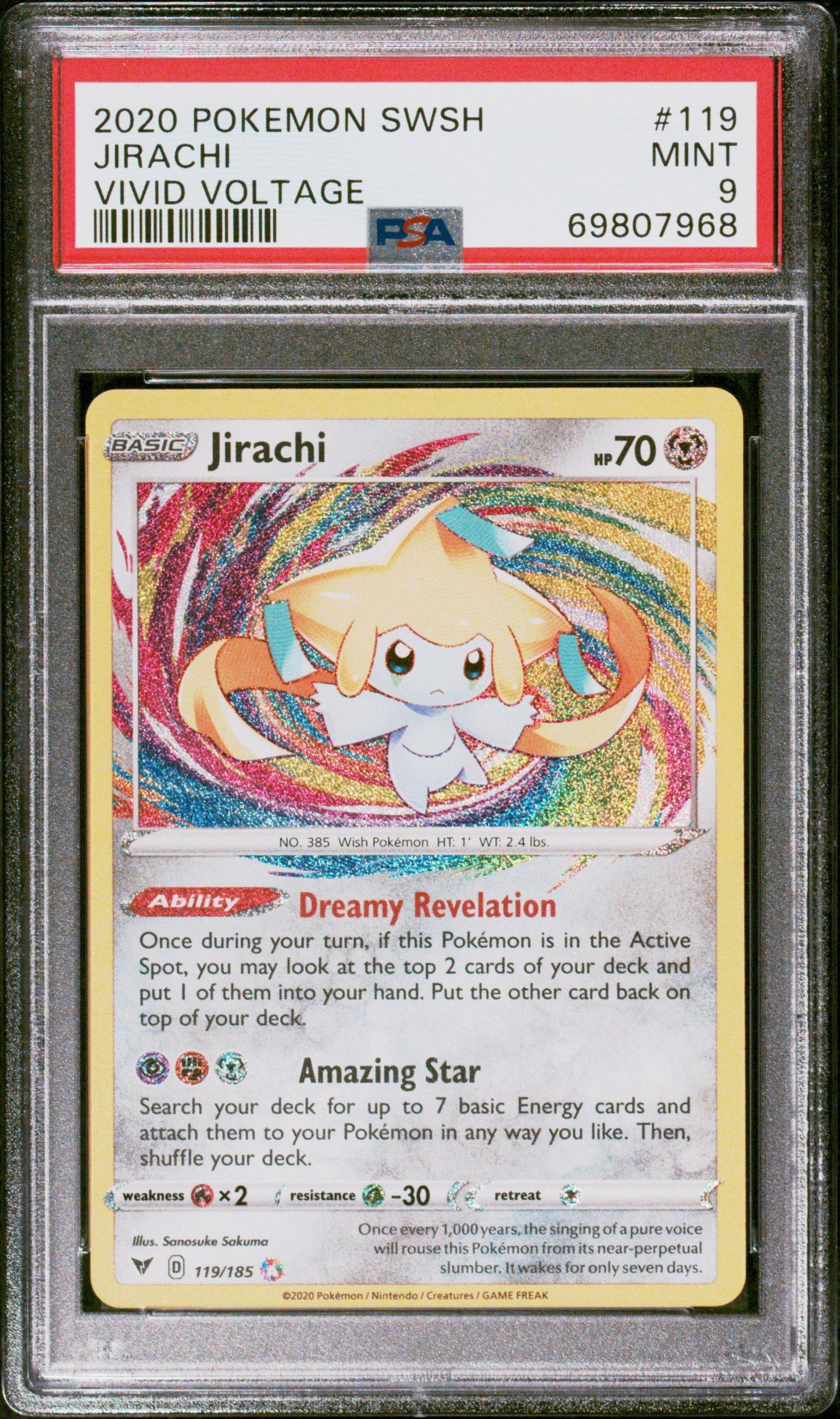 2020 Pokemon Sword & Shield Vivid Voltage 119 Jirachi Vivid Voltage - PSA 9