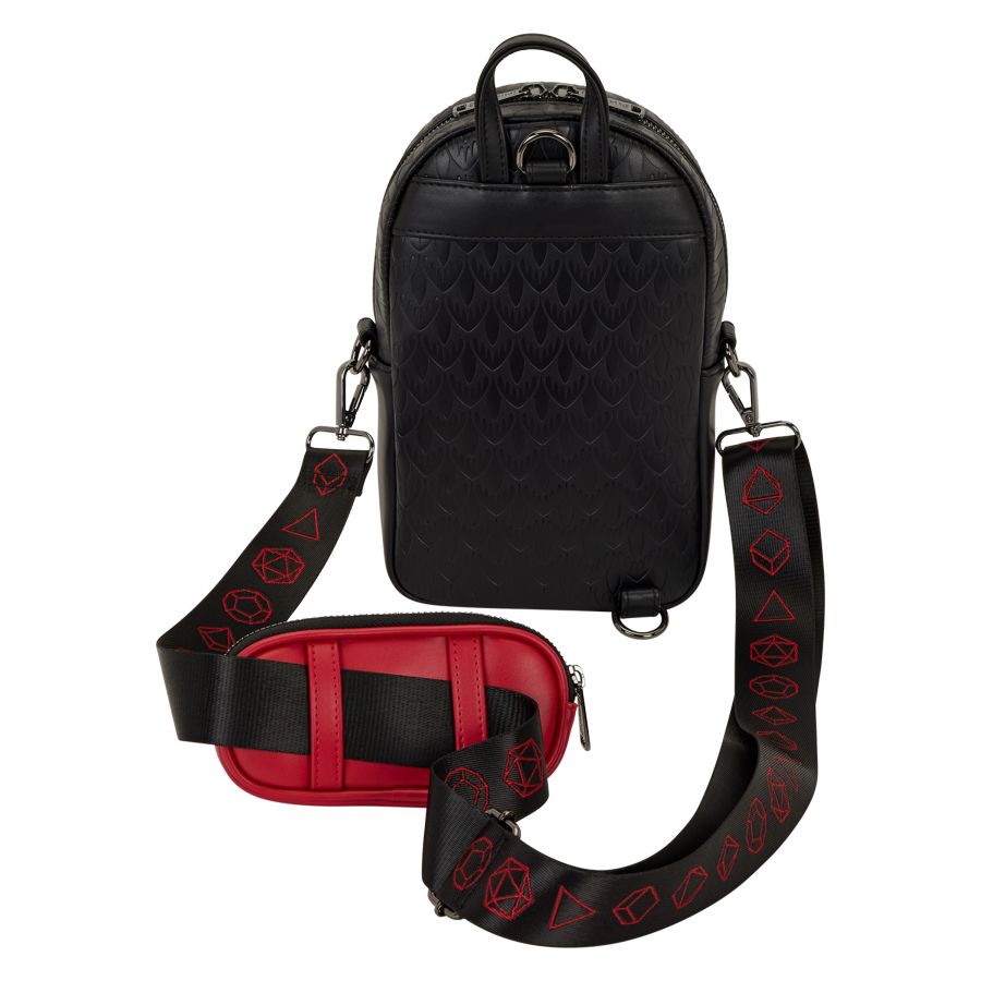 Dungeons & Dragons - Black & Red Sling Bag (with Coin Bag)