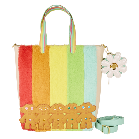 Good Luck Trolls - Trolls with Faux Fur Tote Bag & Detachable Coin Bag