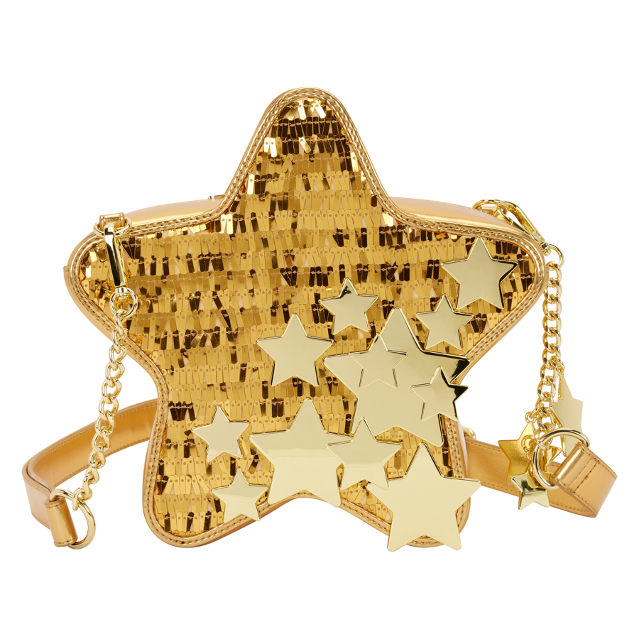 Loungefly - Figural Gold Stars Sequin Crossbody Bag