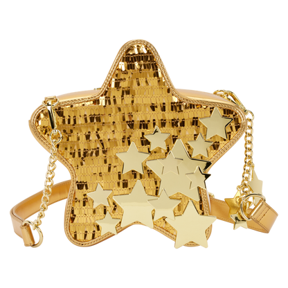Loungefly - Figural Gold Stars Sequin Crossbody Bag
