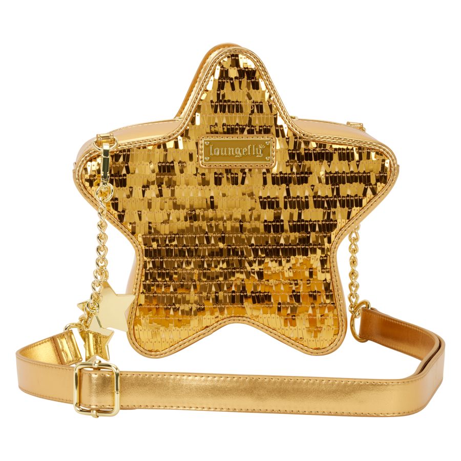 Loungefly - Figural Gold Stars Sequin Crossbody Bag