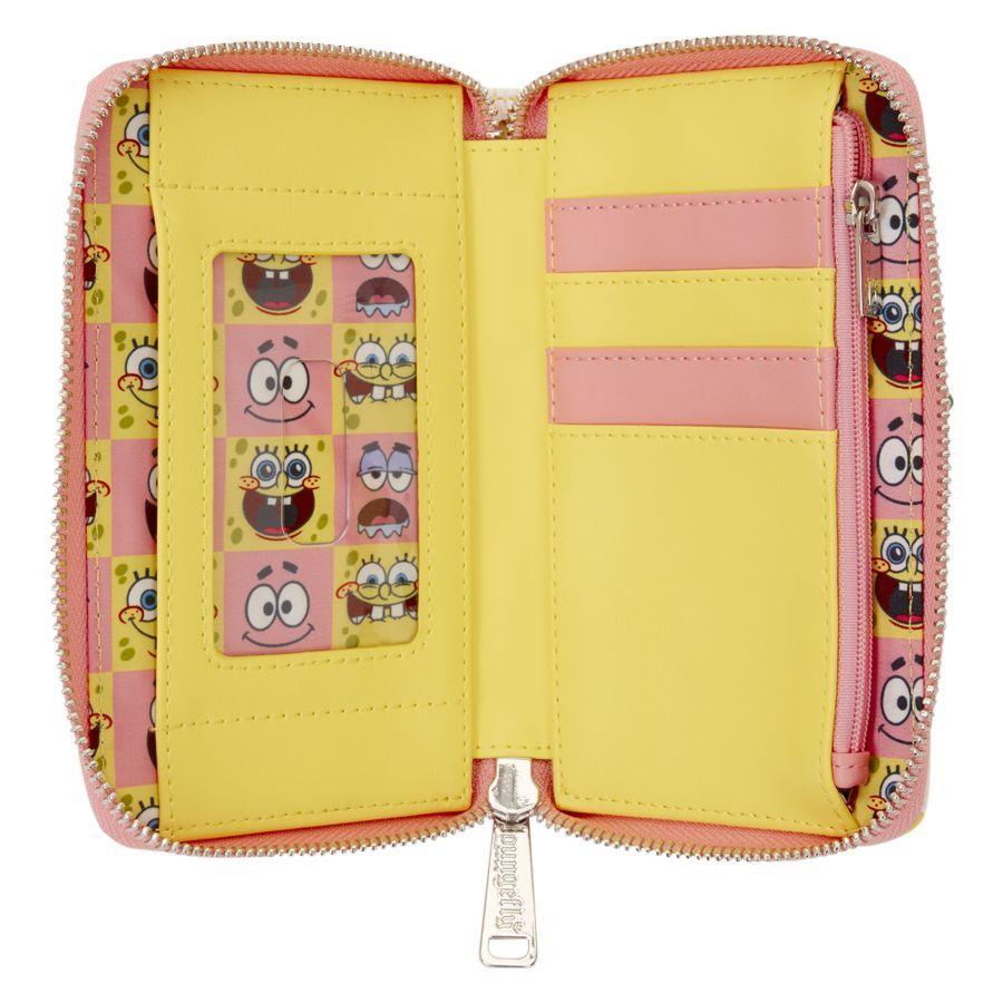 SpongeBob Squarepants - SpongeBob & Patrick Star Checkered Zip Around Wallet