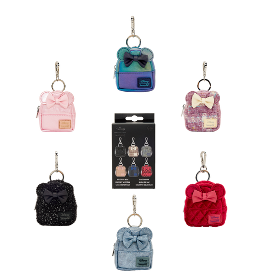 Disney - Minnie Mouse Glitter Mystery Mini Backpack Bag Charms (Display of 15)