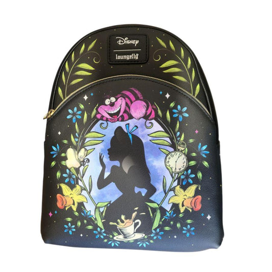 disney alice in wonderland cheshire cat mini-backpack Alice in Wonderland (1951) - Alice & Cheshire Cat Floral US Exclusive Glow Mini Backpack